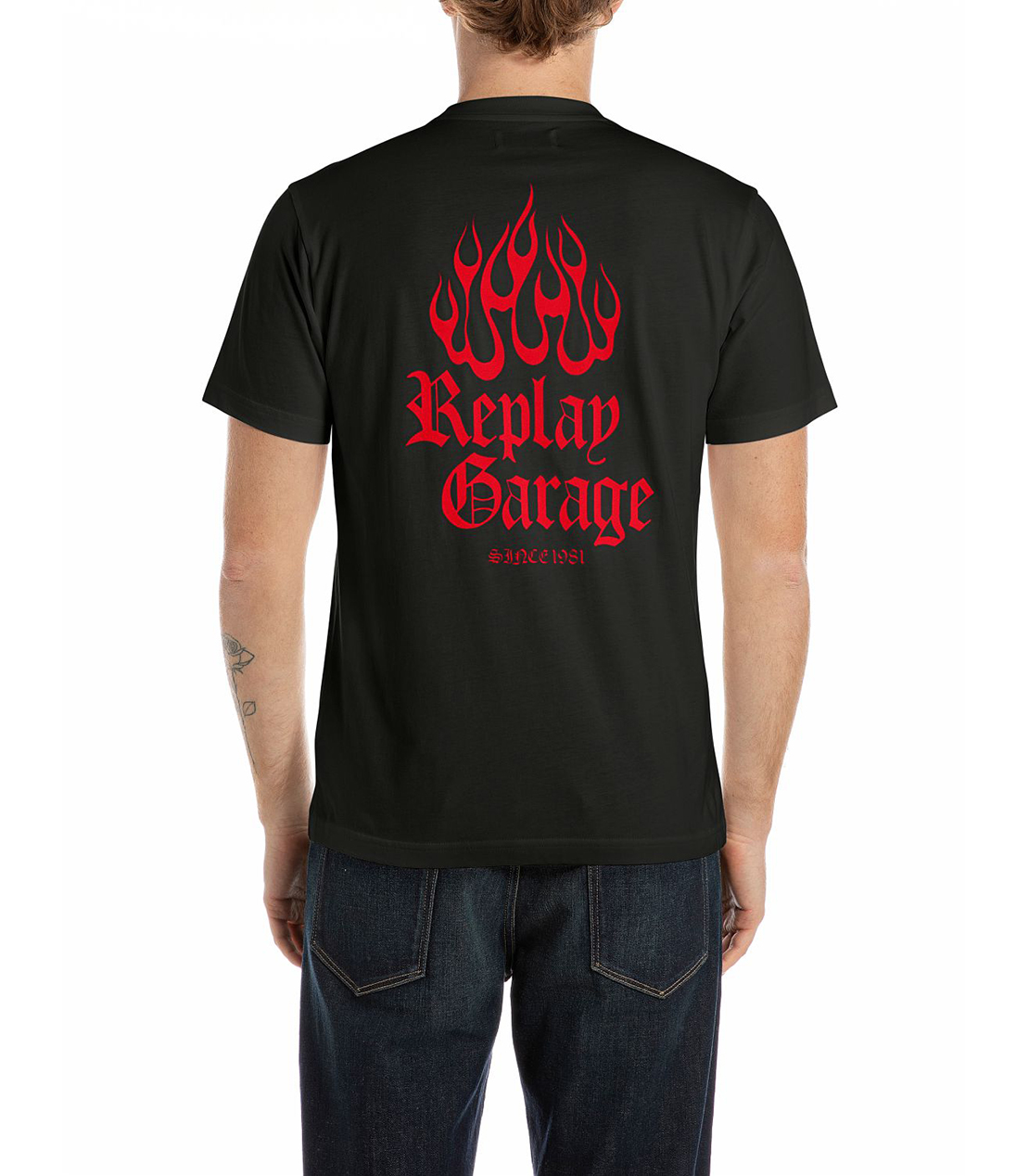 レギュラーフィット ベーシックジャージー FIREー Tシャツ 詳細画像 ブラック 2